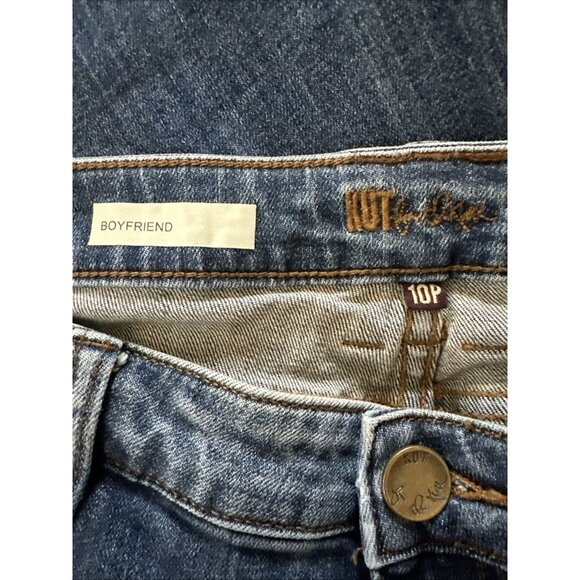 Kut From The Cloth 10P Catherine Boyfriend Jeans Mid Rise Slim Medium Wash Blue - Picture 11 of 12